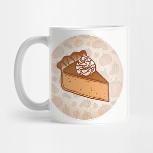 Pumpkin Pie With Pumpkin Pattern Circle Background Mug